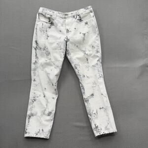 J Brand Jeans Womens 27 Gray White Sonic Aubry High Rise Tie Dye Straight Cotton